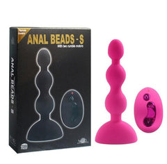 Black silicone anal beads with remote control for hands-free pleasure