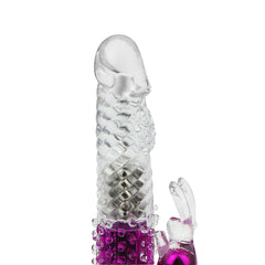 Product image of the rechargeable rotating pearl vibrator with textured shaft and USB charging port