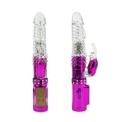 Rechargeable rotating pearl vibrator with 10 vibration modes and curved design for G-spot stimulation