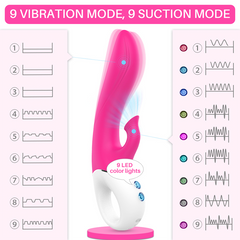 Rechargeable Dew Shande Double Stimulation Vibrator with Heating Function