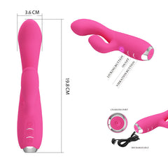 Vibrador doble estimulación Gloria con silicona suave y doble motor vibratorio
