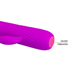 Vibrador recargable con diseño curvo y textura suave para estimulación precisa