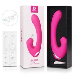 Dual stimulation vibrator with rabbit ears for clitoral pleasure