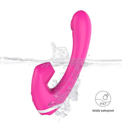 Pink silicone rabbit vibrator with rotating beads and shaft