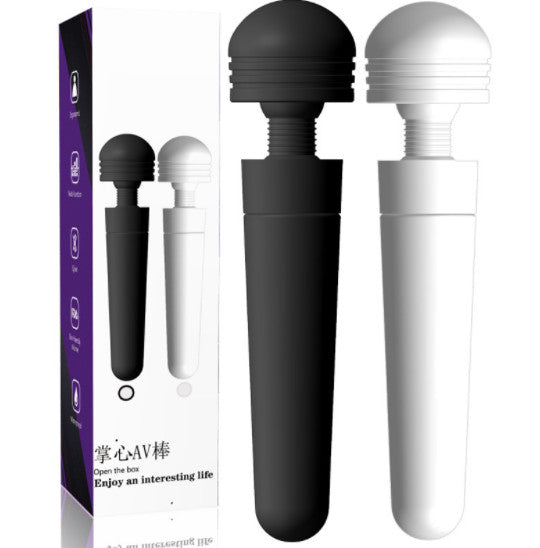 MASAJEADOR WAND ENJOY: A woman using the handheld massager on her neck and shoulders to relieve tension and stress