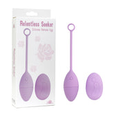 Relentless Seeker Silicone Remote Egg in Pink vibrating toy on white background