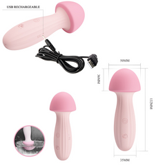 Beautifully designed vibrator with soft mushroom-shaped head