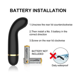 Silicone mini vibrator designed to stimulate the G-spot effectively