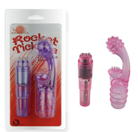 ROCKET TICKLER PUNTO G vibrator in pink color, with curved shaft and clitoral stimulator