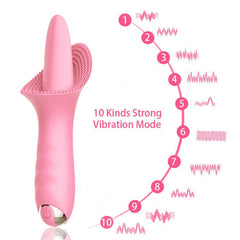 Close-up of Vibrador Tongue vibrating device with ergonomic design
