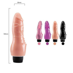 Close-up of Vibrador Hillary showing waterproof and rechargeable features