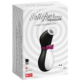 A cute and sleek black and white Satisfyer PRO Penguin product
