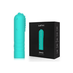 Colorful Winyi Dino Bala Vibradora handheld massager with textured grip and adjustable vibration settings for relaxation and muscle relief