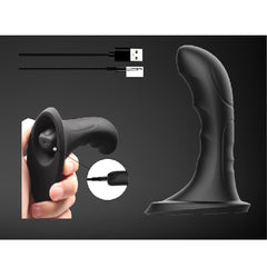 Dual motor vibrating prostate massager with ergonomic design for hands-free use and intense sensations