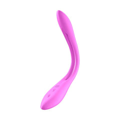 Woman wearing the Satisfyer Elastic Joy around her neck as a stylish and discreet accessory for on-the-go pleasure