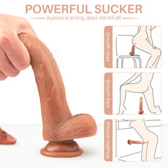 A realistic silicone dildo vibrator with powerful vibrations and a prehistoric design, inspired by The Croods animated movie