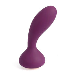 Black silicone anal vibrator with curved design for enhanced pleasure