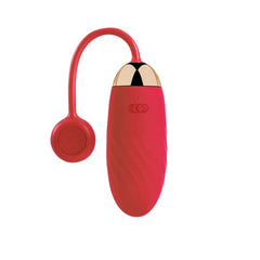 Young woman enjoying the stimulating and pleasurable experience with the bala vibradora interactiva ella svakom