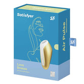 Satisfyer Love Breeze Dorado, a sleek and elegant clitoral stimulator with gold accents and curved design for precise stimulation