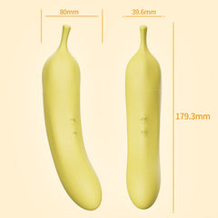 Yellow silicone vibrator shaped like a realistic banana