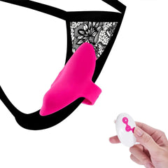 Black lace Secret Panty Vibrador with discreet remote control for hands-free pleasure