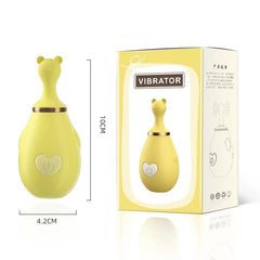 Yellow vibrator designed to simulate the experience of a mouse