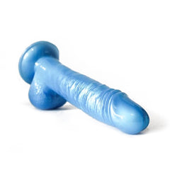 High-quality silicone dildo with lifelike texture and curved shape