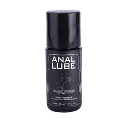 Close-up of black power anal lube bottle with 30 ml capacity