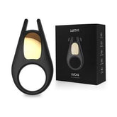 Black silicone vibrating ring with textured surface and flexible design