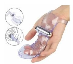 Alt text: Close-up image of the Funda Dedos Super Feeling product, a textured finger sleeve for enhanced tactile sensation during activities such as massage or sensory exploration