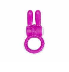 Alt text: Rabbit Vibrating Cock Ring - A flexible silicone ring with rabbit ears for clitoral stimulation