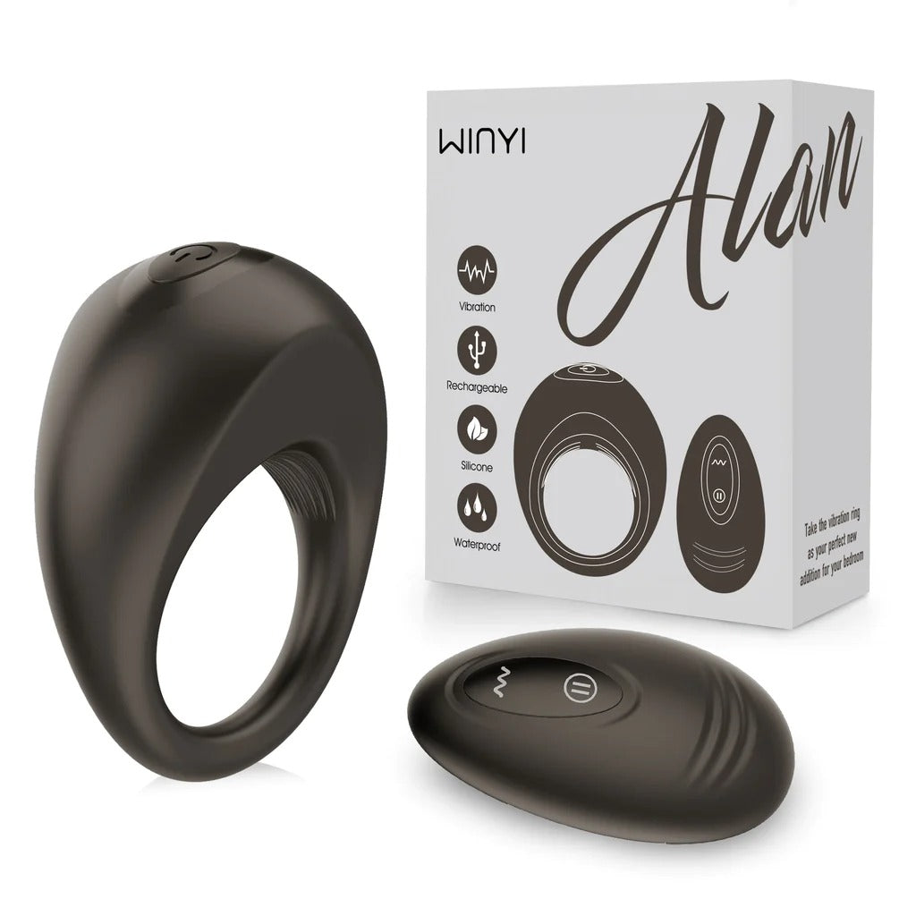 A remote-controlled Alan Winyi vibrating ring for enhancing intimacy