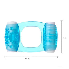 Double vibrating ring with textured surface for enhanced pleasure