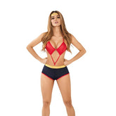 Disfraz Lerot Mujer Maravilla con capa roja y corona dorada