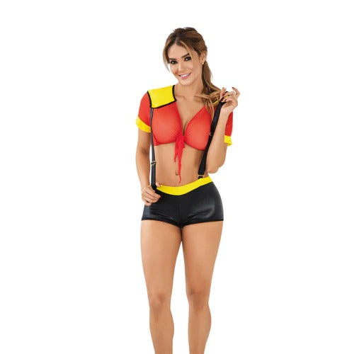 Disfraz Lerot Bombera, a playful and stylish firefighter costume for women