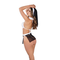 Traje de monja para mujer con vestido largo negro y cofia blanca