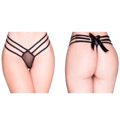 Three strip TANGA 3 TIRAS TPAN1 product in black color