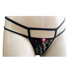 Beautifully designed TANGA PINK product with intricate lace detail and feminine pink color