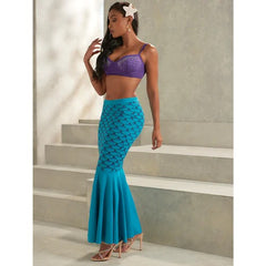 Beautiful red and gold SIRENITA mermaid tail costume for girls