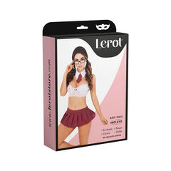 Disfraz Colegiala Lerot, a playful outfit with knee-high socks and mini skirt