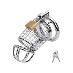 Male chastity device with adjustable ring and secure lock