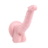 Large realistic silicone dildo in camel color for satisfying pleasure