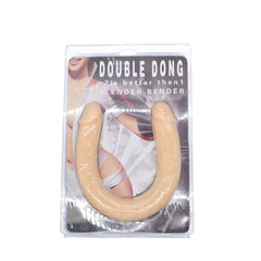 Double slender dildo in pink, 12 inches long, perfect for couples' play