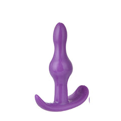 Close-up of small, pink silicone butt plug anal Hanny with tapered tip