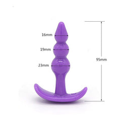Silicone black anal plug with a curved handle for safe and comfortable insertion