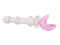 Consolador Star Cristal, a beautiful glass dildo with ribbed texture and curved design for intense pleasure