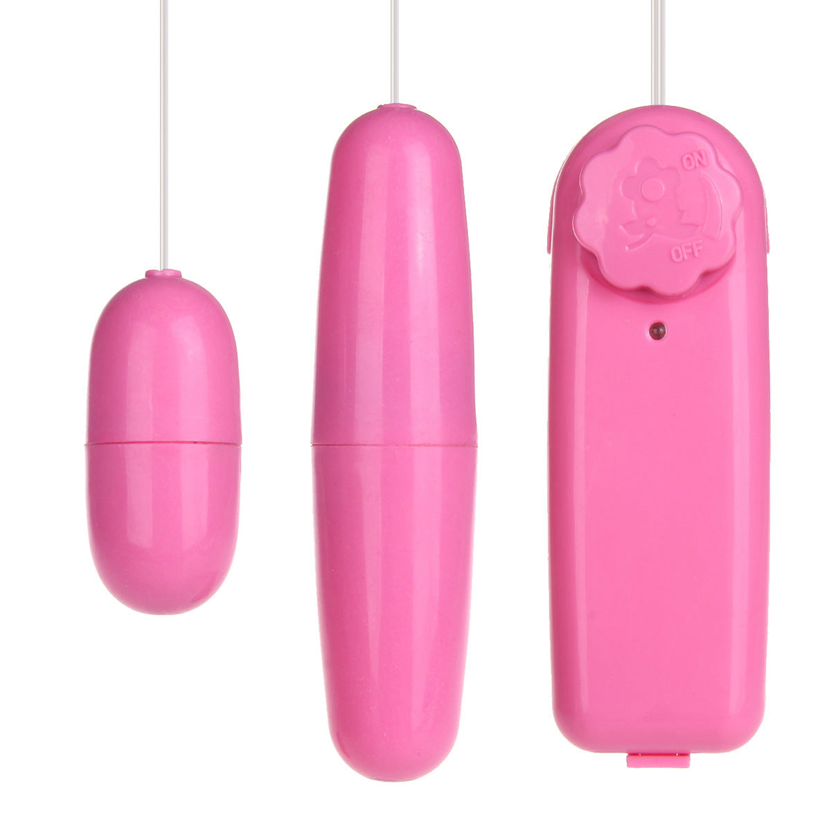 A close-up image of the Huevo Vibrador Doble Sweet Pink product, a double vibrating egg in a soft pink color, designed for intimate pleasure and stimulation