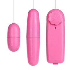 A close-up image of the Huevo Vibrador Doble Sweet Pink product, a double vibrating egg in a soft pink color, designed for intimate pleasure and stimulation