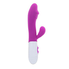 Close-up of the textured surface of the Vibrador Candry in purple silicone