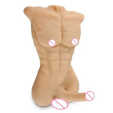 Torso Erick standing mannequin in realistic skin tone with movable limbs